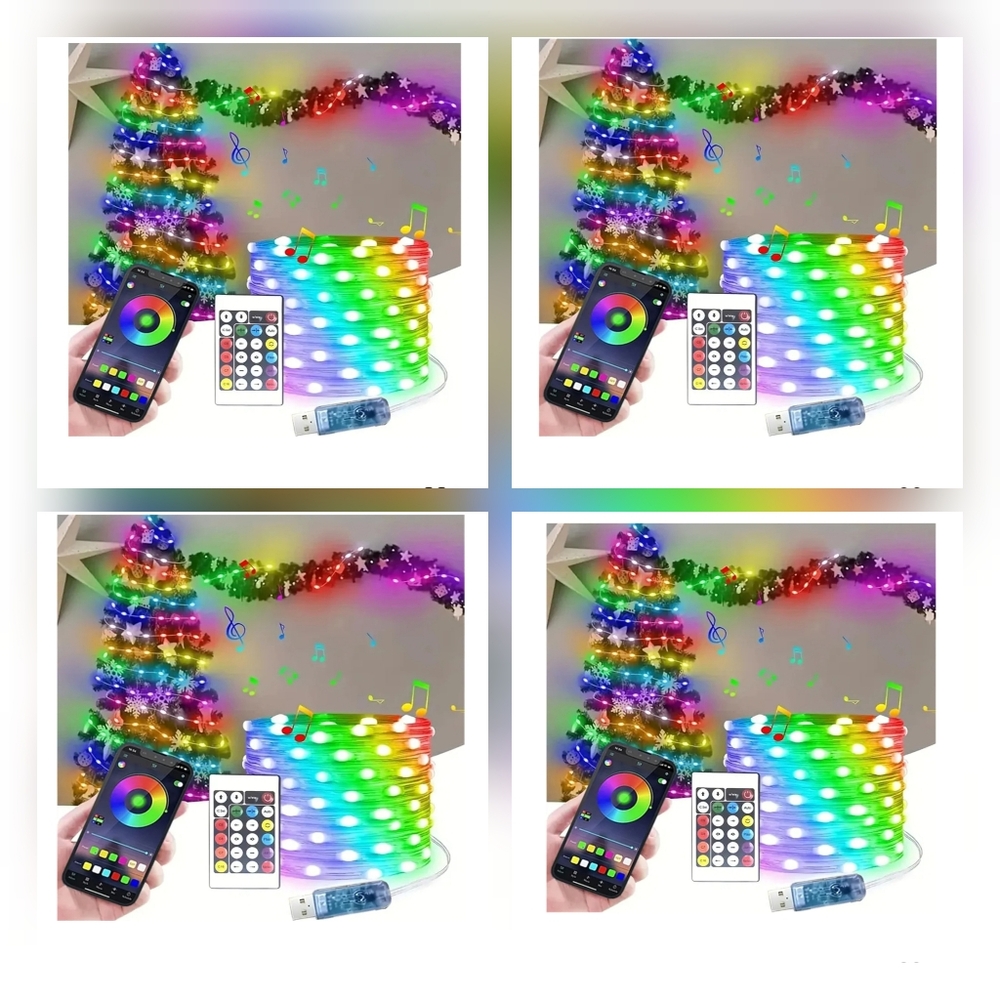 NWT 4 Sets Of Smart LED String Lights with Remote Control